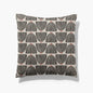 Retro Floral Design Woven Cotton Throw Pillow in Black and White