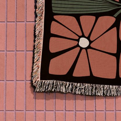 Autumn Colors Matisse Style Floral Woven Blanket
