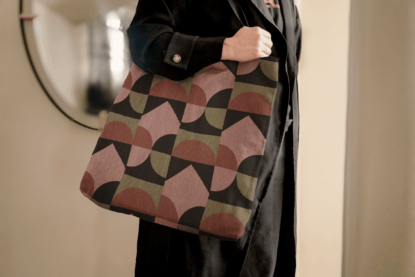 Modern Earth Tones Geometric Tote Bag