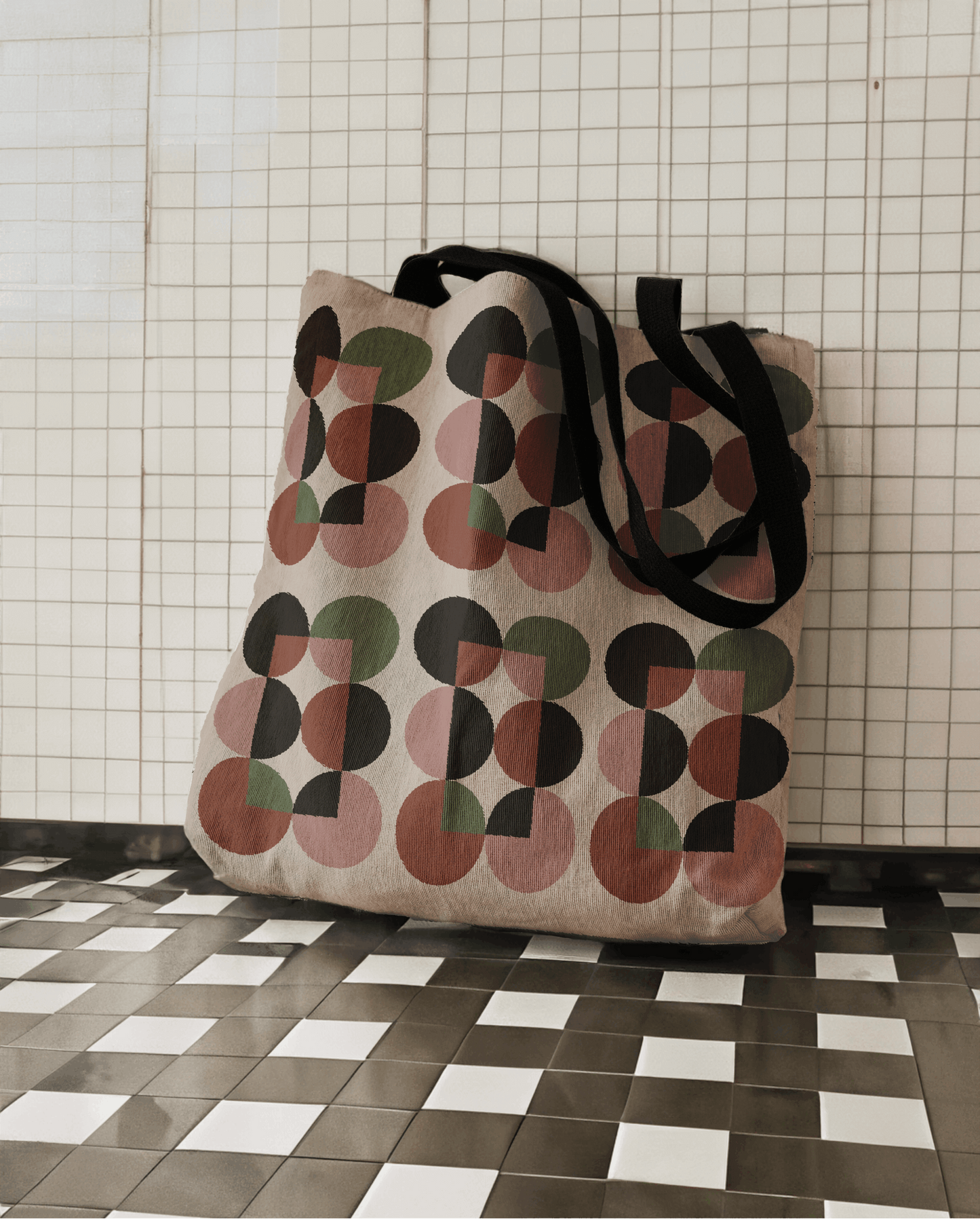 Modern Circles Geometric Tote Bag