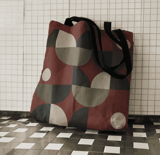 Modern Geometric Half-Circle Tote Bag