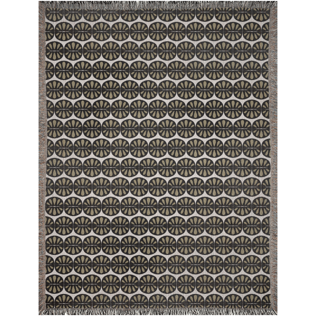 Khaki Modern Folk Woven Throw