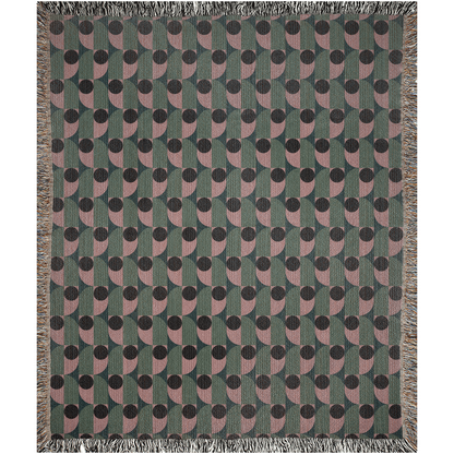 Olive Lunar Woven Throw Blanket