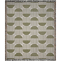 Modern Minimalist Woven Throw Blanket with Olive Half-Moon Pattern