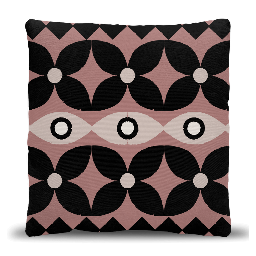 Bold Retro Geometric Throw Pillow