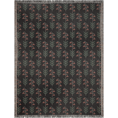 Modern Blooming Meadow Woven Throw Blanket