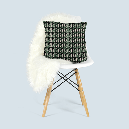 Green and Beige Abstract Modern Woven Pillow