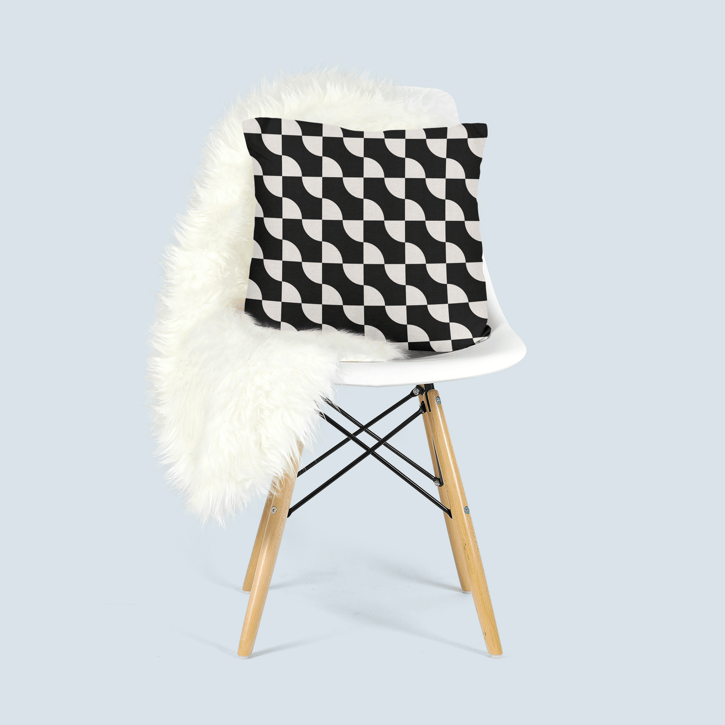 Checkered Op-Art Woven Pillow