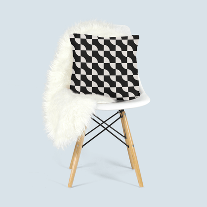 Checkered Op-Art Woven Pillow
