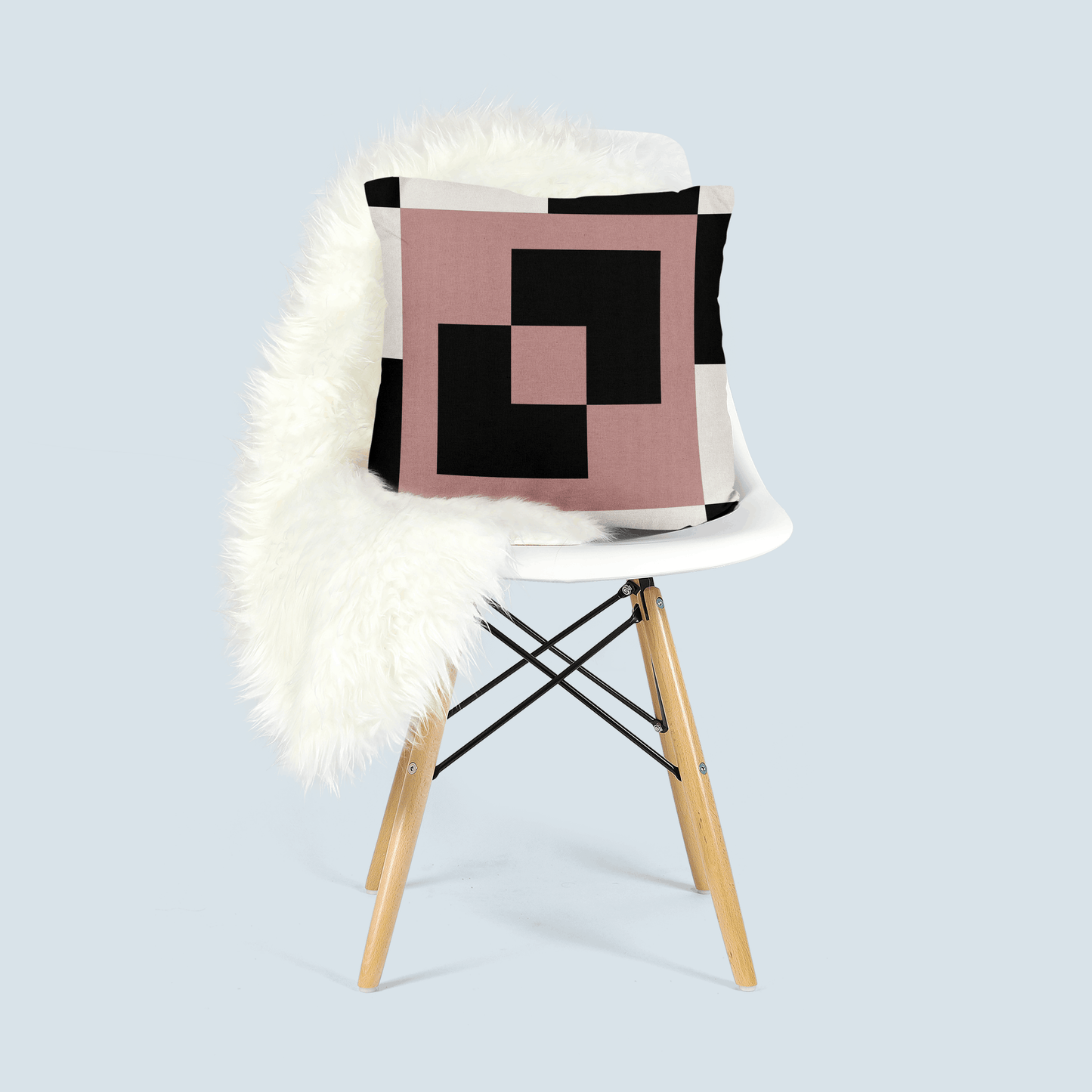 Modern Checker Geometric Minimalist Woven Pillow