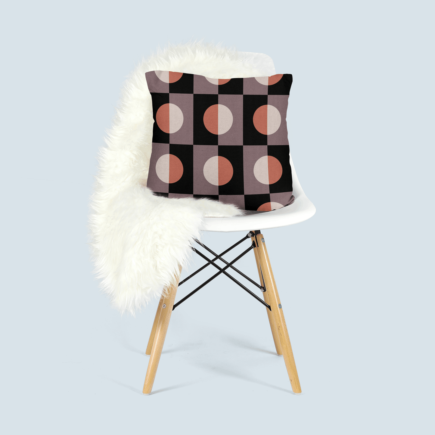 Modern Checkered Circle Woven Pillow