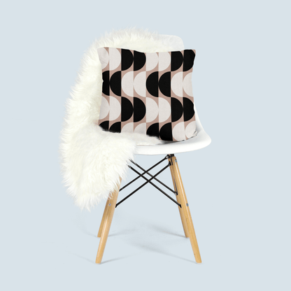 Modern Monochrome Geometric Woven Pillow
