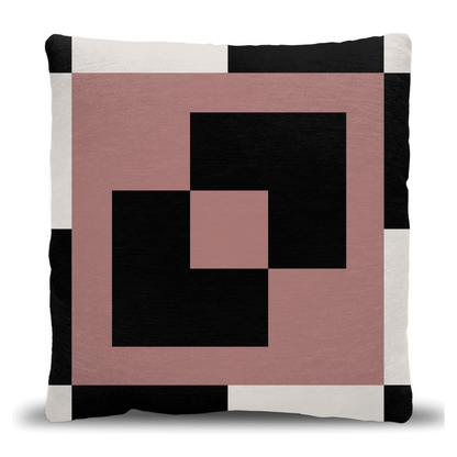 Modern Checker Geometric Minimalist Woven Pillow