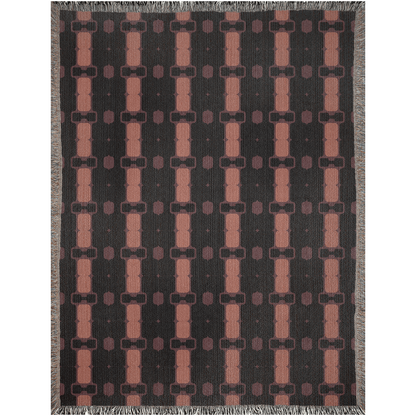 Psychedelic Black and Pink Geometric Cotton Throw Blanket