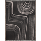 Black and Beige Minimalist Modern Lines Woven Blanket
