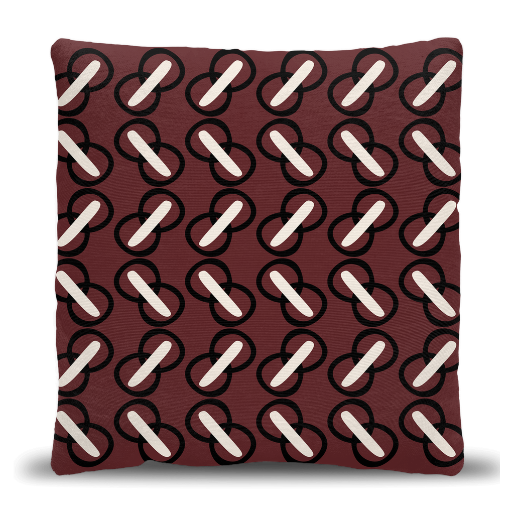 Crimson Interlinked Chain Pillow