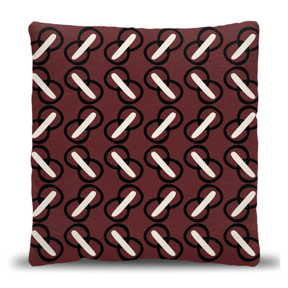 Crimson Interlinked Chain Pillow