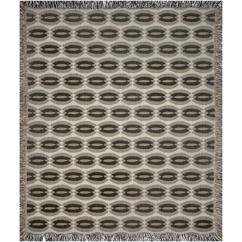 Khaki Retro Harmony Woven Throw Blanket