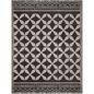 Abstract Star Motif Woven Cotton Blanket in Black and Beige