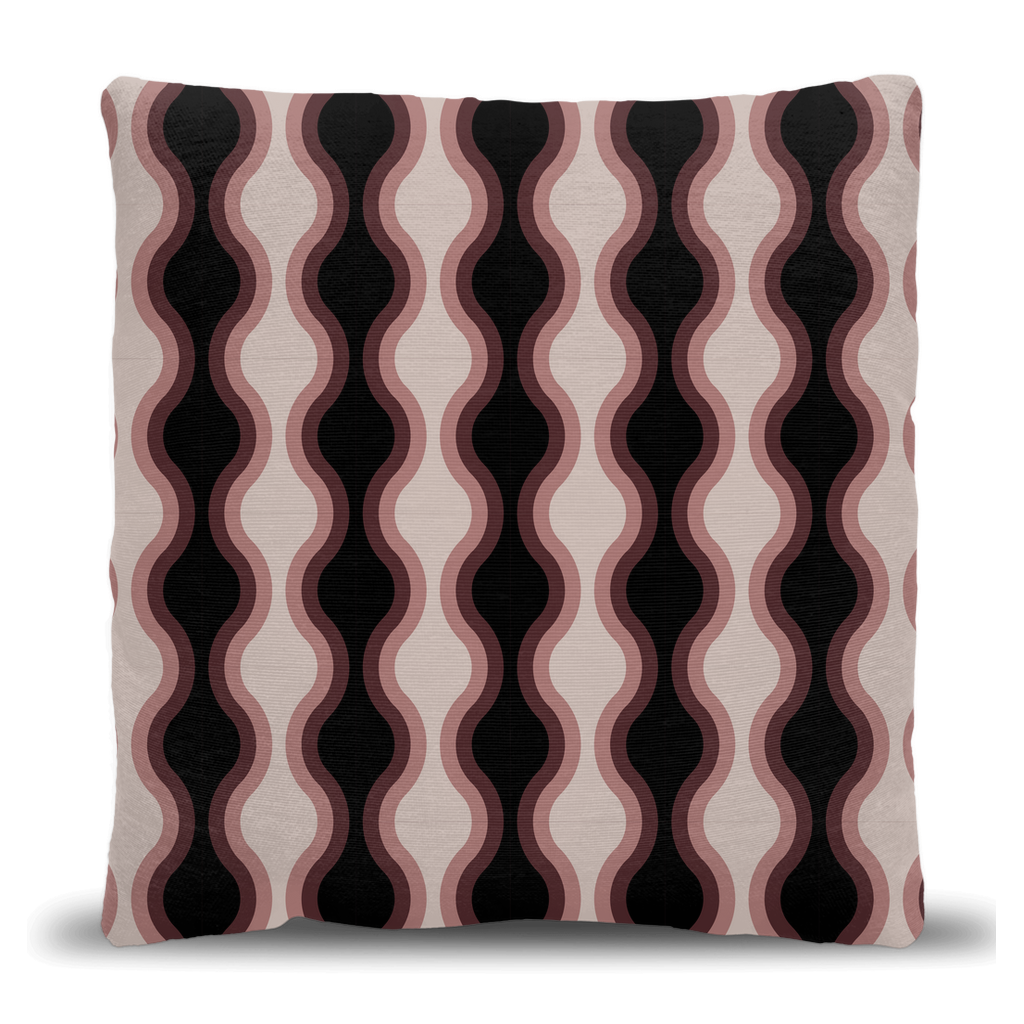 Retro Wavy Stripe Throw Pillow