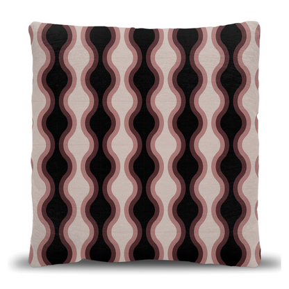 Retro Wavy Stripe Throw Pillow