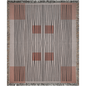 Linear Abstract Woven Cotton Blanket in Terracotta and Black