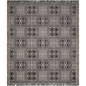 Geometric Patchwork Woven Cotton Blanket in Beige and Black