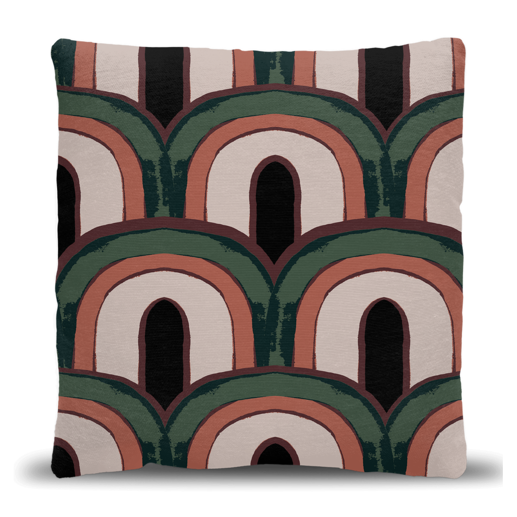 Retro Rainbow Arch Woven Pillow