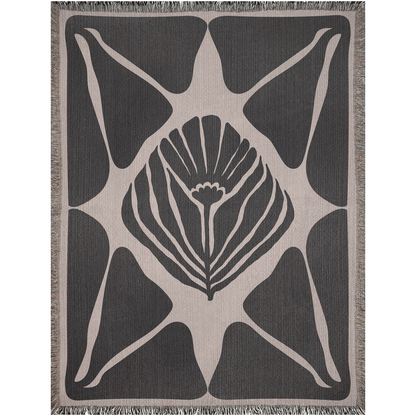 Modern Abstract Floral Woven Throw Blanket