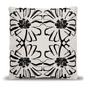 Black and White Sketch Floral Woven Pillow