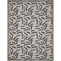 Black and Beige Botanical Leaf Pattern Woven Cotton Blanket