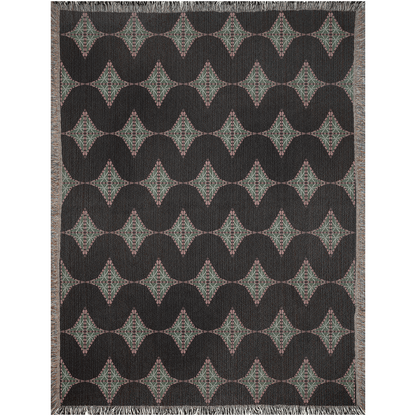 Psychedelic Earth Tone Waves Woven Throw Blanket