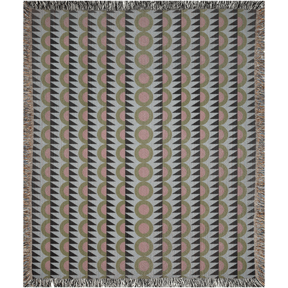 Vintage-Inspired Geometric Striped Woven Throw Blanket
