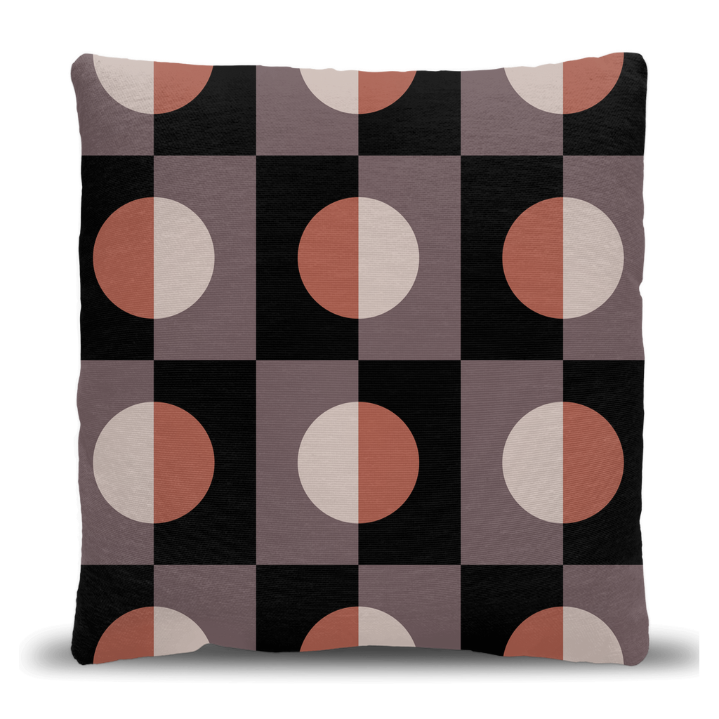 Modern Checkered Circle Woven Pillow