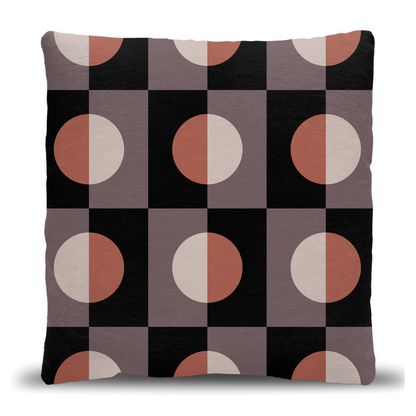 Modern Checkered Circle Woven Pillow