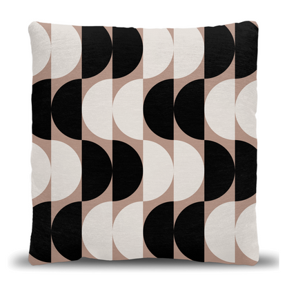 Modern Monochrome Geometric Woven Pillow