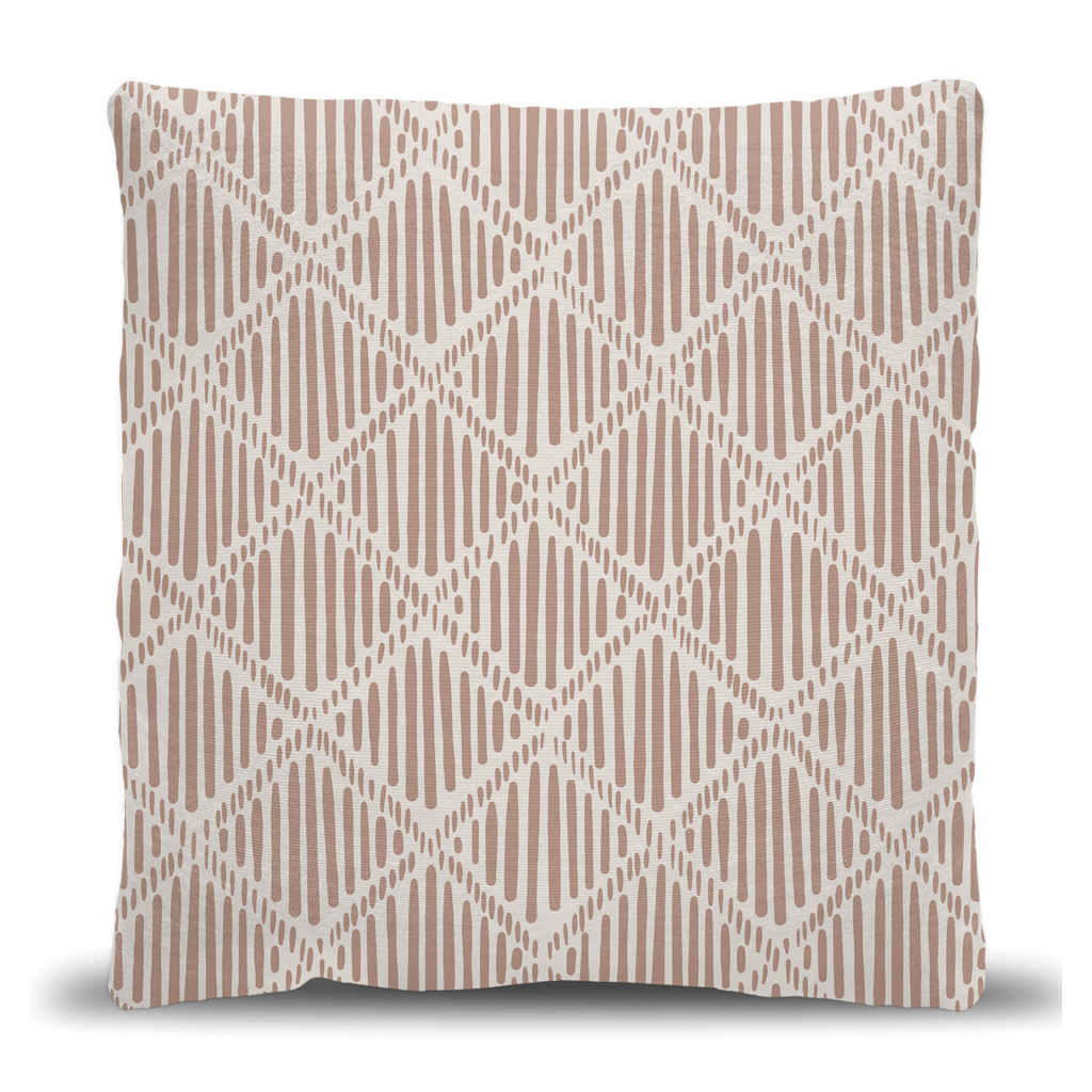 Beige Diamond Striped Woven Pillow