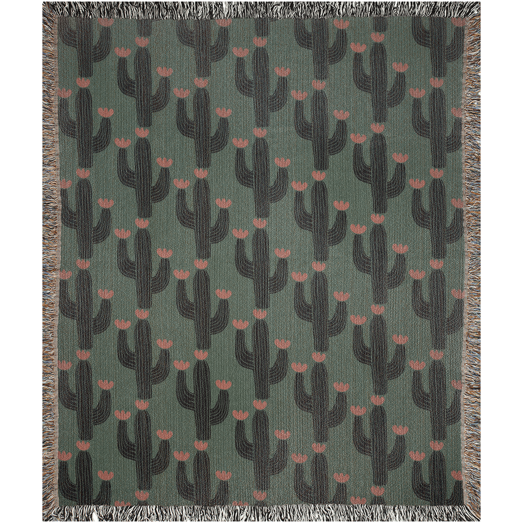 Desert Bloom Cactus Throw Blanket