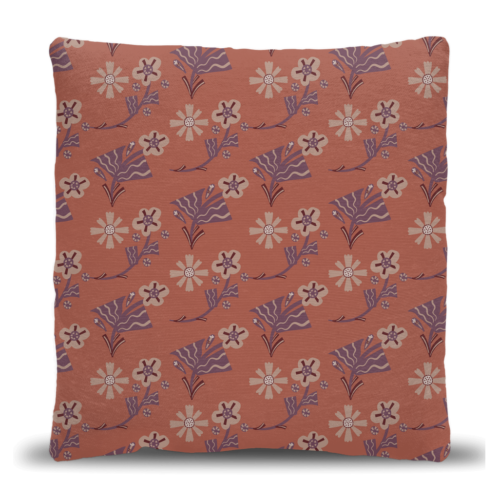 Retro Botanical Throw Pillow