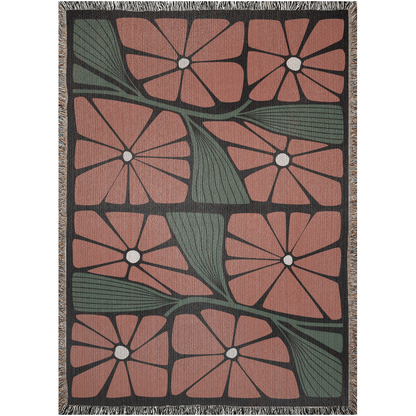 Autumn Colors Matisse Style Floral Woven Blanket