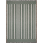 Striped Woven Cotton Blanket in Green and Beige