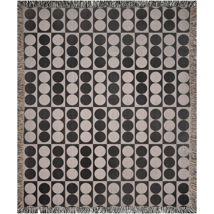 Monochrome Retro Grid Woven Throw Blanket