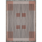 Linear Abstract Woven Cotton Blanket in Terracotta and Black
