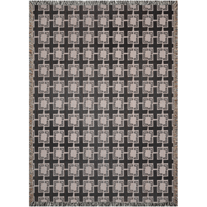 Modern Geometric Woven Throw Blanket