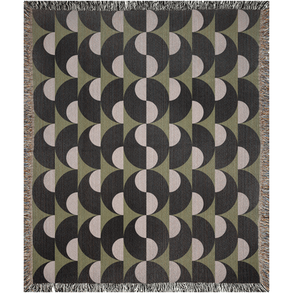 Modern Circles Geometric Woven Throw Blanket