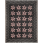 Black and Pink Contemporary Striped Flower Woven Blanket