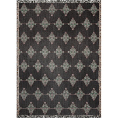 Psychedelic Earth Tone Waves Woven Throw Blanket