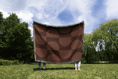 Burnt Orange Modern Minimalist Throw Blanket
