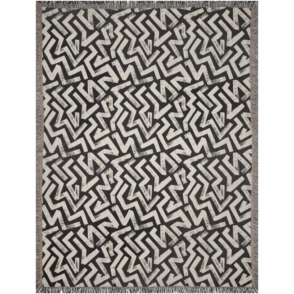 Modern Black And White Woven Blankets