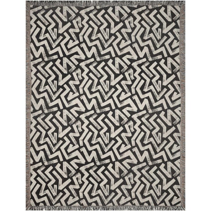 Modern Black And White Woven Blankets